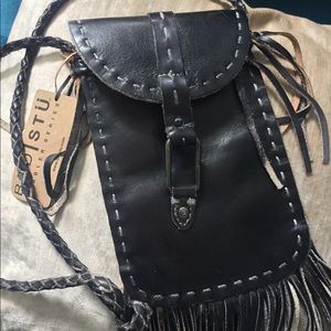 Bed Stu Bags - BedStu Black, leather messenger with fringe. Bed Stu Bags - BedStu Black, leather messenger with fringe.